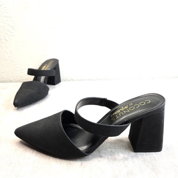 Coconuts Matisse Block Heel Mules Size 10 Pointed Toe High Heeled Dressy Shoes - Picture 1 of 11
